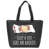 Axolotl Salamander Sleeping   Zip Tote Bag