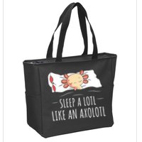 Axolotl Salamander Sleeping   Zip Tote Bag