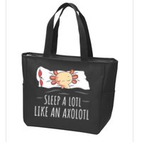 Axolotl Salamander Sleeping   Zip Tote Bag