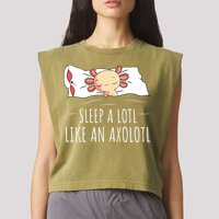 Axolotl Salamander Sleeping   Garment-Dyed Women's Muscle Tee