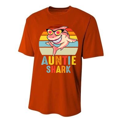 Auntie Shark Shark Family Happy Mother's Day Vintage Performance Sprint T-Shirt