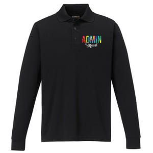 Admin Squad School Admin Assistant Principal Administrator Performance Long Sleeve Polo