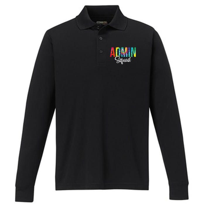 Admin Squad School Admin Assistant Principal Administrator Performance Long Sleeve Polo