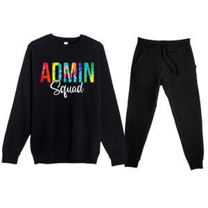 Admin Squad School Admin Assistant Principal Administrator Premium Crewneck Sweatsuit Set