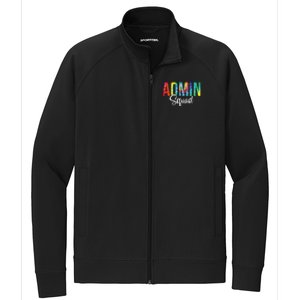 Admin Squad School Admin Assistant Principal Administrator Stretch Full-Zip Cadet Jacket