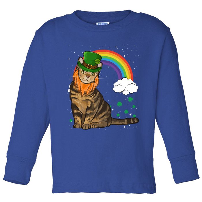 American Shorthair St Patricks Day Leprechaun Gift Cute Gift Toddler Long Sleeve Shirt