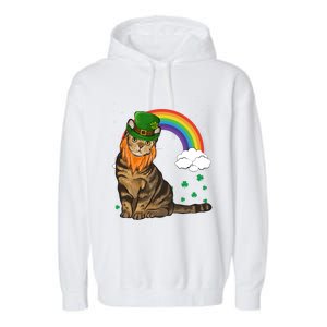 American Shorthair St Patricks Day Leprechaun Gift Cute Gift Garment-Dyed Fleece Hoodie