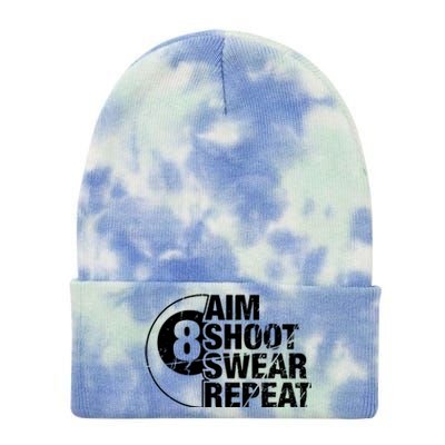 Aim Shoot Swear Repeat 8 Ball Pool Billiards Player Tie Dye 12in Knit Beanie