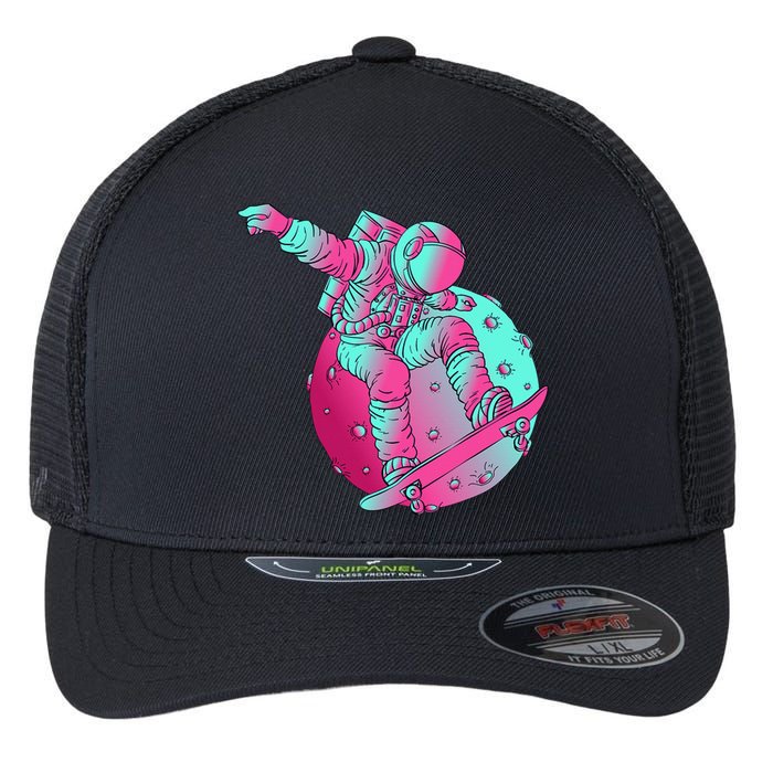 Astronaut Skateboard Skateboarding Skater Space Flexfit Unipanel Trucker Cap