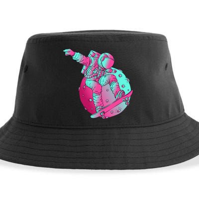 Astronaut Skateboard Skateboarding Skater Space Sustainable Bucket Hat