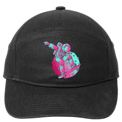 Astronaut Skateboard Skateboarding Skater Space 7-Panel Snapback Hat