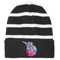 Astronaut Skateboard Skateboarding Skater Space Striped Beanie with Solid Band