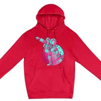 Astronaut Skateboard Skateboarding Skater Space Premium Pullover Hoodie