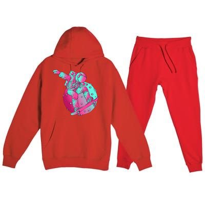 Astronaut Skateboard Skateboarding Skater Space Premium Hooded Sweatsuit Set