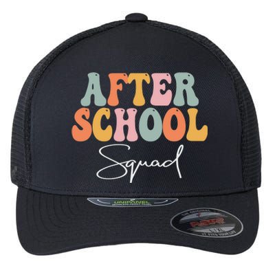 After School Squad Retro Groovy Vintage First Day Of School Flexfit Unipanel Trucker Cap