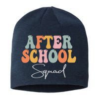 After School Squad Retro Groovy Vintage First Day Of School Sustainable Beanie