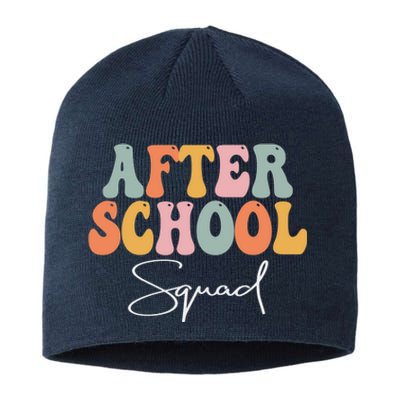 After School Squad Retro Groovy Vintage First Day Of School Sustainable Beanie