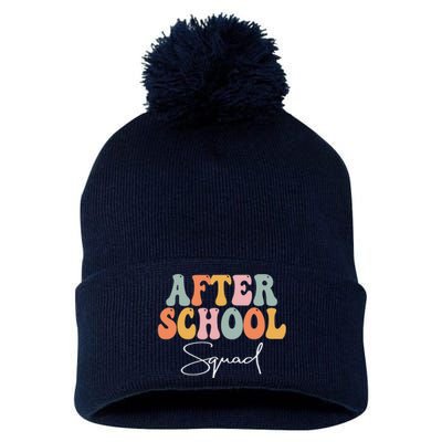 After School Squad Retro Groovy Vintage First Day Of School Pom Pom 12in Knit Beanie