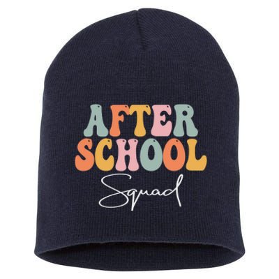 After School Squad Retro Groovy Vintage First Day Of School Short Acrylic Beanie