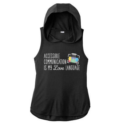 Aac Slp Speech Therapy Aac Communication Device For Autism Ladies PosiCharge Tri-Blend Wicking Draft Hoodie Tank