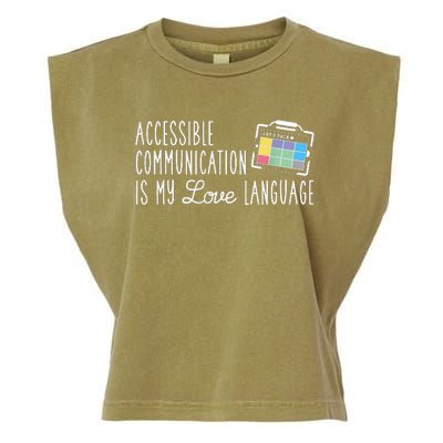 Aac Slp Speech Therapy Aac Communication Device For Autism Garment-Dyed Women's Muscle Tee