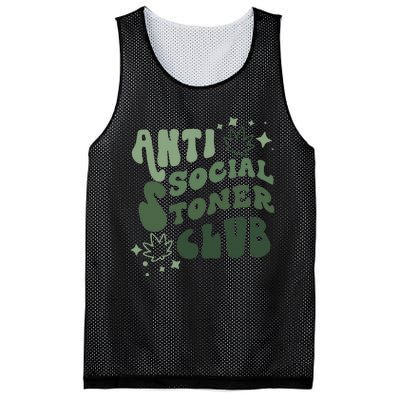 Anti Social Stoner Club Funny Weed Quote Smoking Mesh Reversible Basketball Jersey Tank