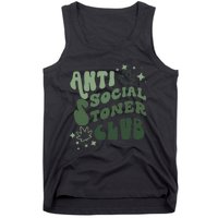 Anti Social Stoner Club Funny Weed Quote Smoking Tank Top