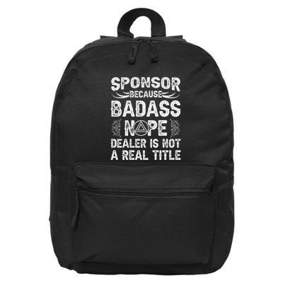 Aa Sponsor Sobriety Alcoholics Anonymous One Year Sober 16 in Basic Backpack