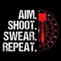 Aim Shoot Swear Repeat Dartboard Bullseye Darts Button