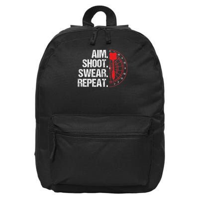Aim Shoot Swear Repeat Dartboard Bullseye Darts 16 in Basic Backpack