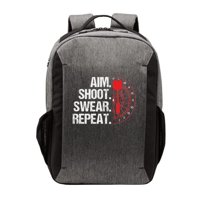 Aim Shoot Swear Repeat Dartboard Bullseye Darts Vector Backpack