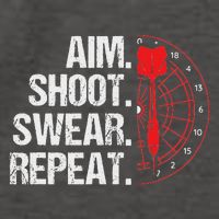 Aim Shoot Swear Repeat Dartboard Bullseye Darts Vector Backpack