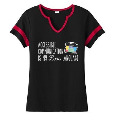 Aac Slp Speech Therapy Aac Communication Device For Autism Ladies Halftime Notch Neck Tee