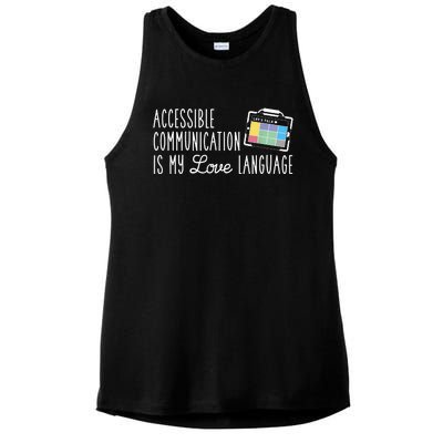 Aac Slp Speech Therapy Aac Communication Device For Autism Ladies PosiCharge Tri-Blend Wicking Tank