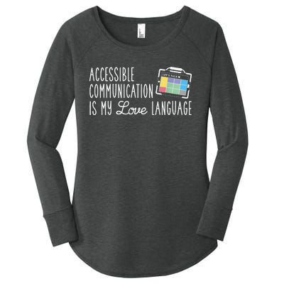 Aac Slp Speech Therapy Aac Communication Device For Autism Women's Perfect Tri Tunic Long Sleeve Shirt