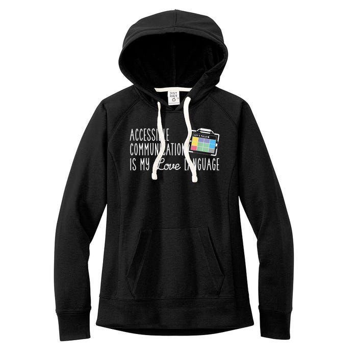 Aac Slp Speech Therapy Aac Communication Device For Autism Women's Fleece Hoodie