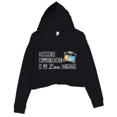 Aac Slp Speech Therapy Aac Communication Device For Autism Crop Fleece Hoodie