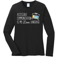 Aac Slp Speech Therapy Aac Communication Device For Autism Ladies Long Sleeve Shirt