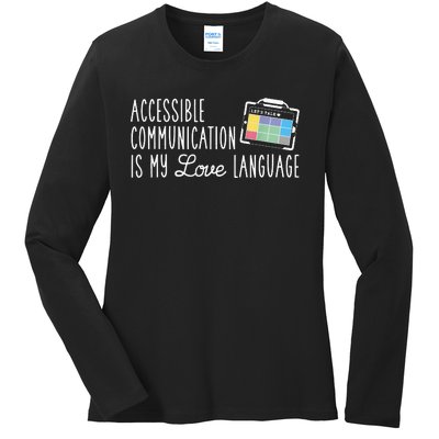 Aac Slp Speech Therapy Aac Communication Device For Autism Ladies Long Sleeve Shirt