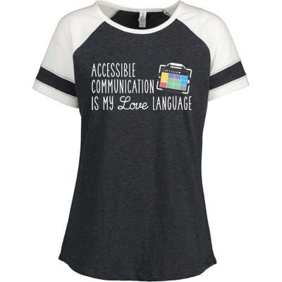 Aac Slp Speech Therapy Aac Communication Device For Autism Enza Ladies Jersey Colorblock Tee