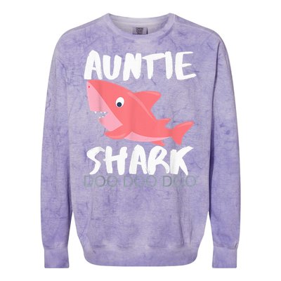 Auntie Shark Shirt Gifts From Niece Nephew Colorblast Crewneck Sweatshirt