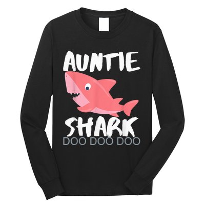 Auntie Shark Shirt Gifts From Niece Nephew Long Sleeve Shirt