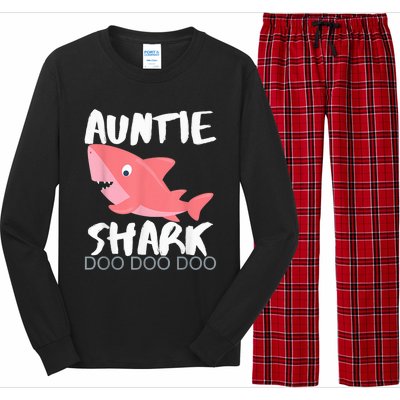 Auntie Shark Shirt Gifts From Niece Nephew Long Sleeve Pajama Set