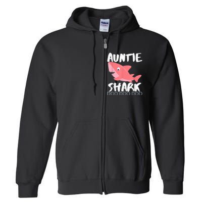 Auntie Shark Shirt Gifts From Niece Nephew Full Zip Hoodie