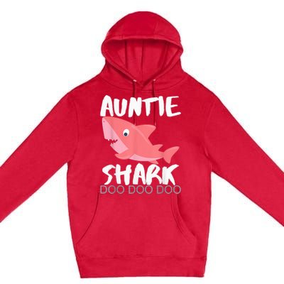 Auntie Shark Shirt Gifts From Niece Nephew Premium Pullover Hoodie