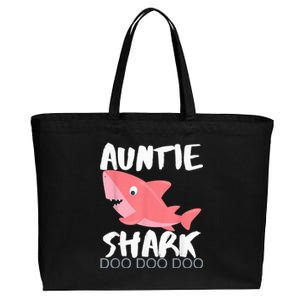 Auntie Shark Shirt Gifts From Niece Nephew Cotton Canvas Jumbo Tote