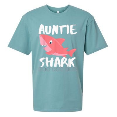 Auntie Shark Shirt Gifts From Niece Nephew Sueded Cloud Jersey T-Shirt