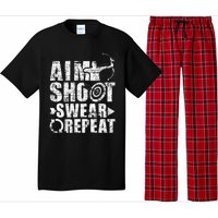 Aim Shoot Swear Repeat Bow Arrow Archery Archer Bowhunter Pajama Set