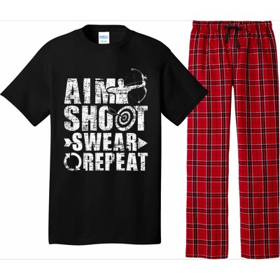 Aim Shoot Swear Repeat Bow Arrow Archery Archer Bowhunter Pajama Set