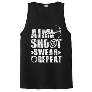 Aim Shoot Swear Repeat Bow Arrow Archery Archer Bowhunter PosiCharge Competitor Tank